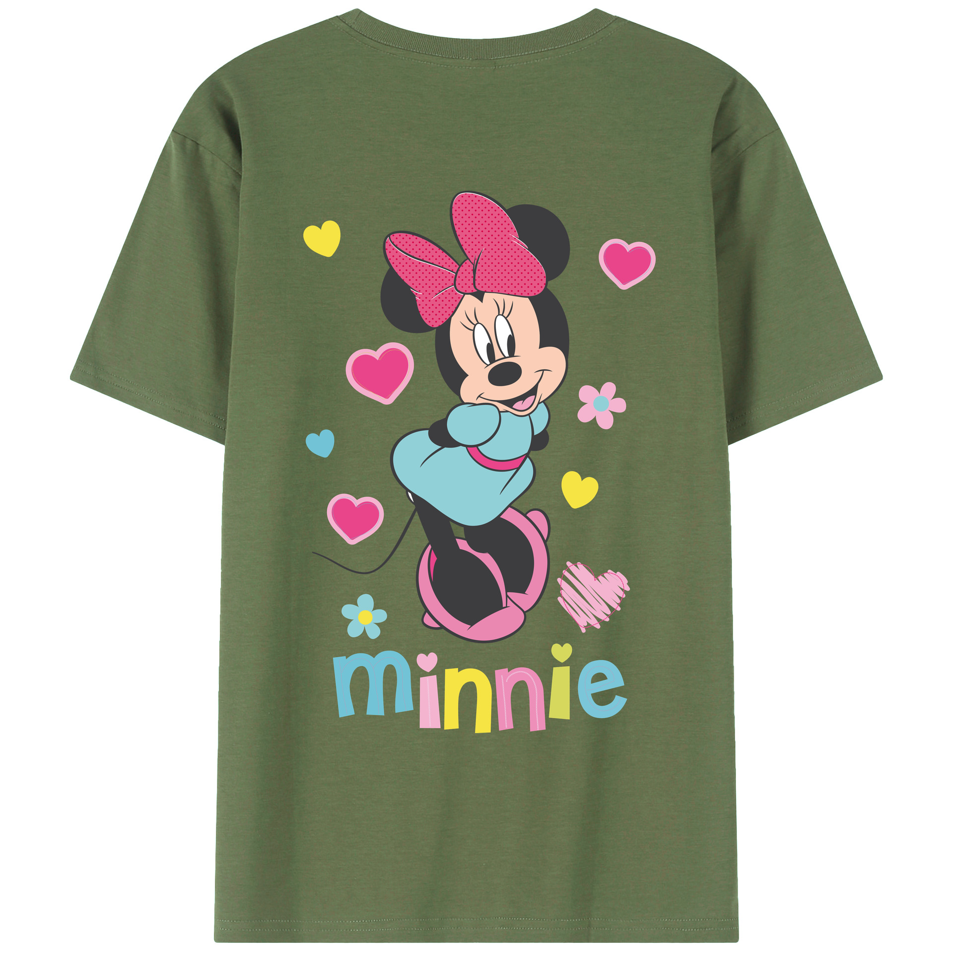 ミッキーマウス Mickey Mouse 綿100％ メンズ半袖Tシャツ（バックプリント） 通気性